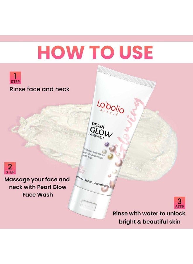 Labolia Beaute Pearl Glow Face Wash | Remove Tanning | Delays Aging | Shrink Pores | Suitable for All Skin Types (50gm, 3) - Image 5