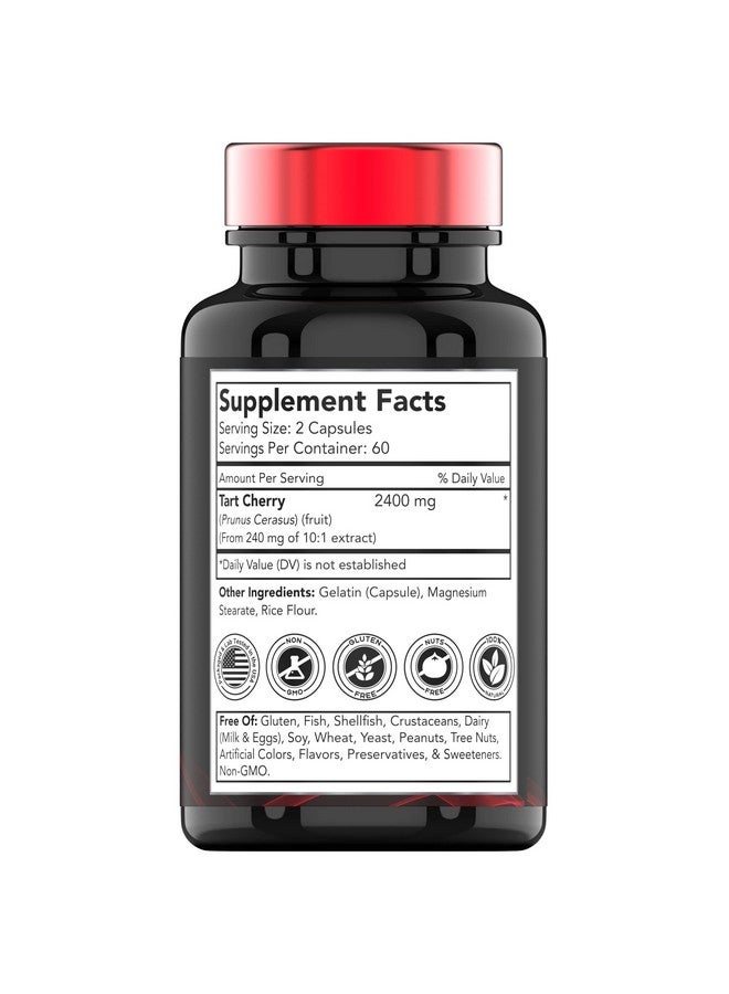 tnvitamins Tart Cherry Extract Capsules (2400 Mg 120 Count) ; Joint & Sleep Support* ; From Montmorency Tart Cherries ; Provides Antioxidants Anthocyanins & Phytonutrients - Image 3