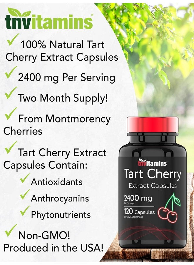 tnvitamins Tart Cherry Extract Capsules (2400 Mg 120 Count) ; Joint & Sleep Support* ; From Montmorency Tart Cherries ; Provides Antioxidants Anthocyanins & Phytonutrients - Image 4
