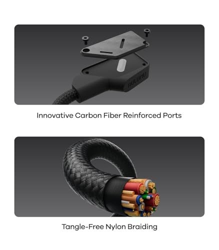 Aulumu M07 240W USBC to USBC Carbon Fiber Cable USB 31 Gen2 10Gbps 4K60Hz Video Output Fast Charging For iPhone 171615 Pro Max NVMe SSD Galaxy S25S24S23 Ultra MacBook Pro Black 39FT - Image 3