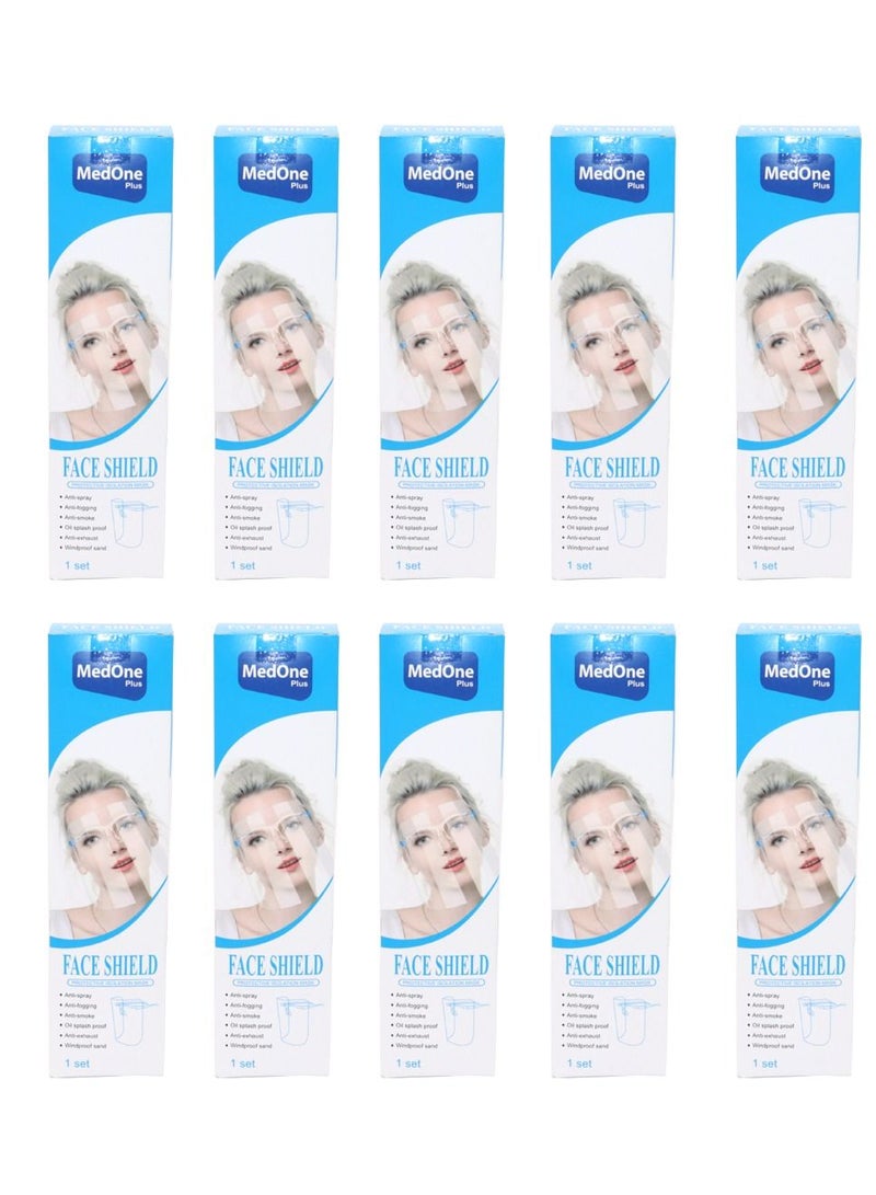 MedOne 10 Pieces Protective Face Shield Transparent - Image 4
