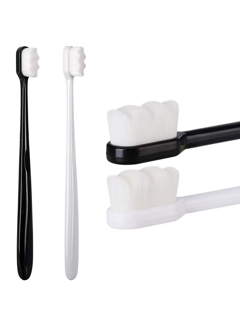 فرشاة أسنان فائقة النعومة (قطعتان)، فرشاة أسنان للبالغين بشعيرات فائقة النعومة، مايكرو نانو 15000 شعيرة، تأثير تنظيف جيد للأسنان الحساسة، انحسار اللثة، لتنظيف عميق، العناية بالفم في المنزل. - Image 1