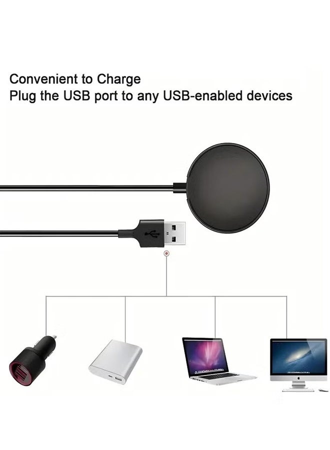 Happy D Portable Smart Watch Charger Dock for Samsung Galaxy Watch7/6/5/5 PRO/4/3/Active 2/Active 1,USB A Magnetic Dock Fast Charger Black - Image 4