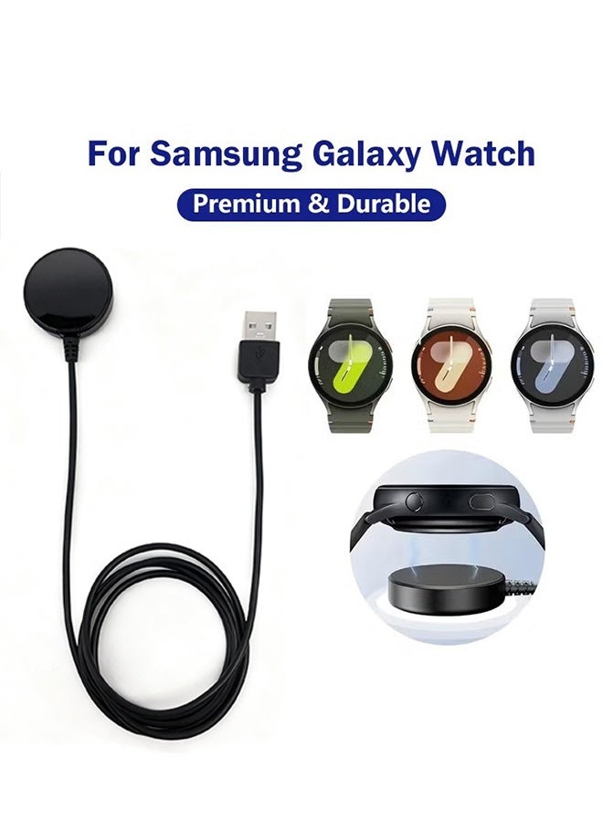 Happy D Portable Smart Watch Charger Dock for Samsung Galaxy Watch7/6/5/5 PRO/4/3/Active 2/Active 1,USB A Magnetic Dock Fast Charger Black - Image 1