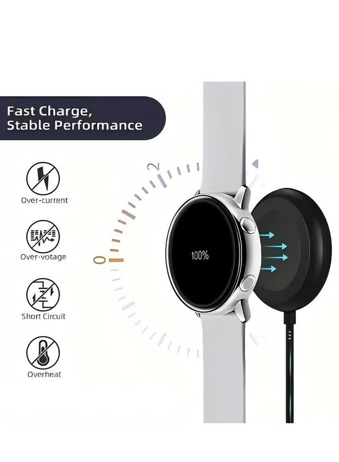 Happy D Portable Smart Watch Charger Dock for Samsung Galaxy Watch7/6/5/5 PRO/4/3/Active 2/Active 1,USB A Magnetic Dock Fast Charger Black - Image 3