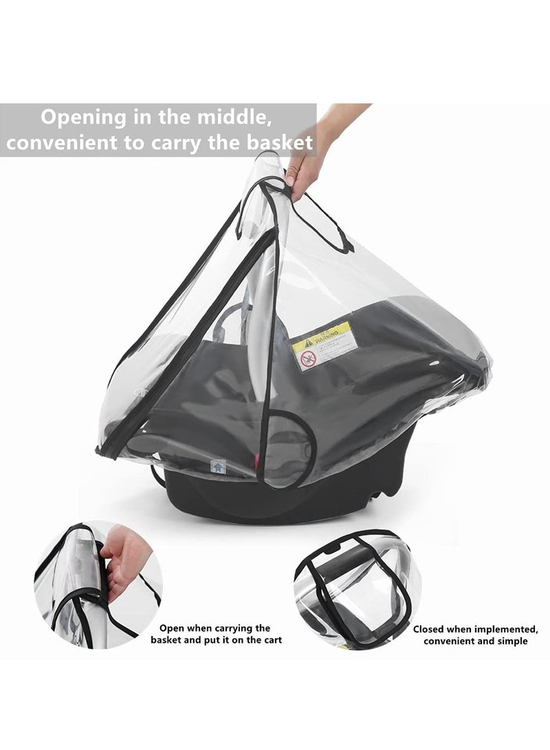 SYOSI غطاء مقعد سيارة عالمي واقي من المطر والطقس لمقعد سيارة الأطفال مع تهوية جانبية وفتحة مقبض وغطاء للمطر والرياح لمقعد سيارة الأطفال لتوفير حماية إضافية للأطفال - Image 3