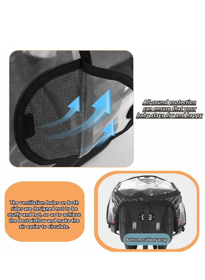 SYOSI غطاء مقعد سيارة عالمي واقي من المطر والطقس لمقعد سيارة الأطفال مع تهوية جانبية وفتحة مقبض وغطاء للمطر والرياح لمقعد سيارة الأطفال لتوفير حماية إضافية للأطفال - Image 4