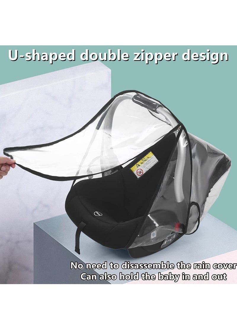 SYOSI غطاء مقعد سيارة عالمي واقي من المطر والطقس لمقعد سيارة الأطفال مع تهوية جانبية وفتحة مقبض وغطاء للمطر والرياح لمقعد سيارة الأطفال لتوفير حماية إضافية للأطفال - Image 5