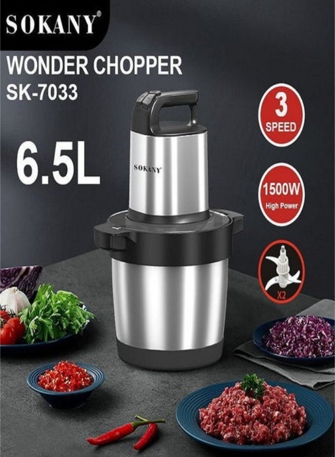 Sokany Sokany SK-YM-7033 N Chopper, Stainless Steel, 6.5 Liters, 1500 Watts - Image 3