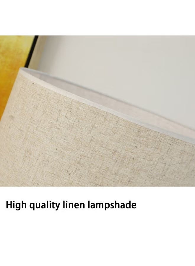 بريمو بلس مصباح أرضي بطابع أوروبي بسيط أبيض , مصباح طويل قائم بنمط ريفي مع عاكس للضوء من الكتان، مصباح قائم للقراءة لغرفة المعيشة، مصباح عمود طويل لغرفة النوم/العائلة/المكتب - Image 3