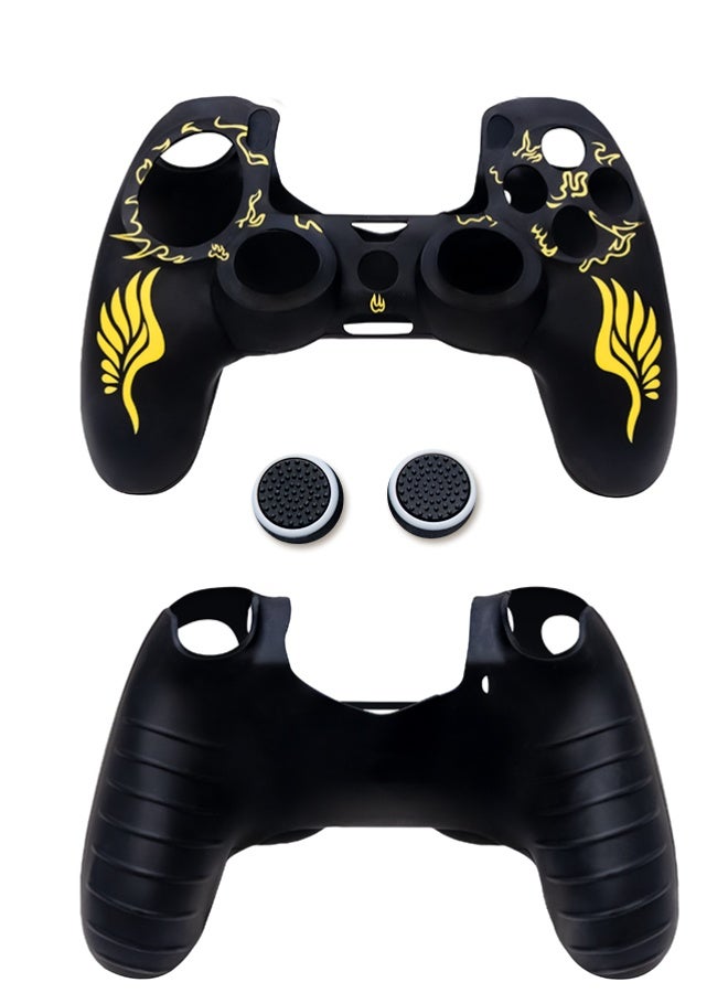 Sony DualShock Wireless Controller For PlayStation 4 Bundle with PS4 Silicone Anti-Slip Shockproof Skin Soft Rubber Grip Case for Better Control Anti-Scratch Durable Protection Sleeve for PlayStation 4 Wireless with Yellow case Cover - Image 4