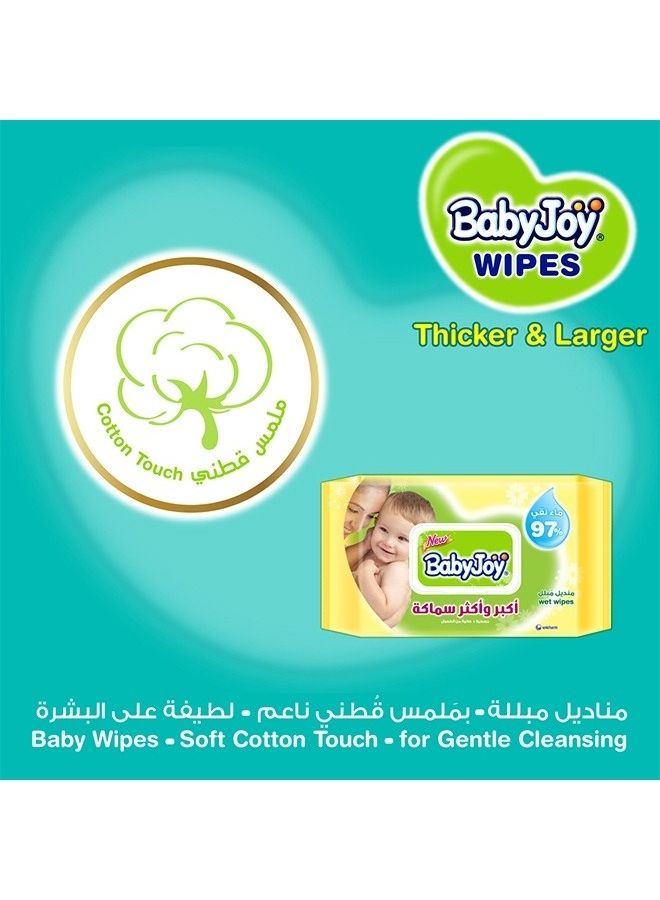 بيبي جوي مناديل مبللة كبيرة وسميكة ومعطرة، عبوة عائلية تحتوي على 80 منديلاً - Image 3