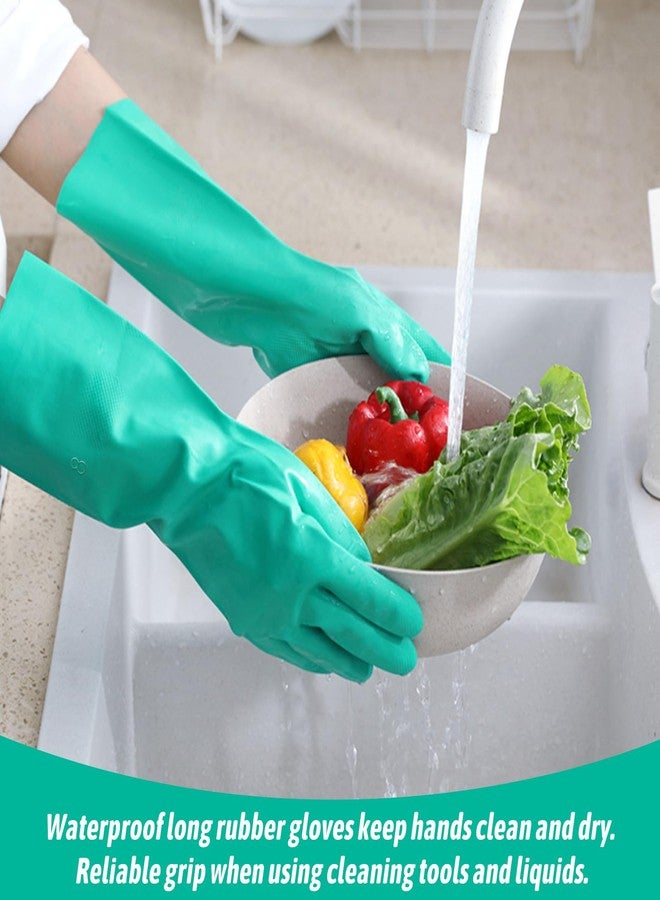 Reusable Waterproof Household Dishwashing Cleaning Rubber Gloves，Large (Pack of 1) - Image 2