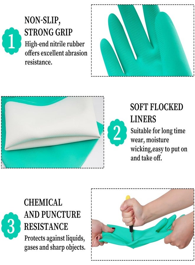 Reusable Waterproof Household Dishwashing Cleaning Rubber Gloves，Large (Pack of 1) - Image 4