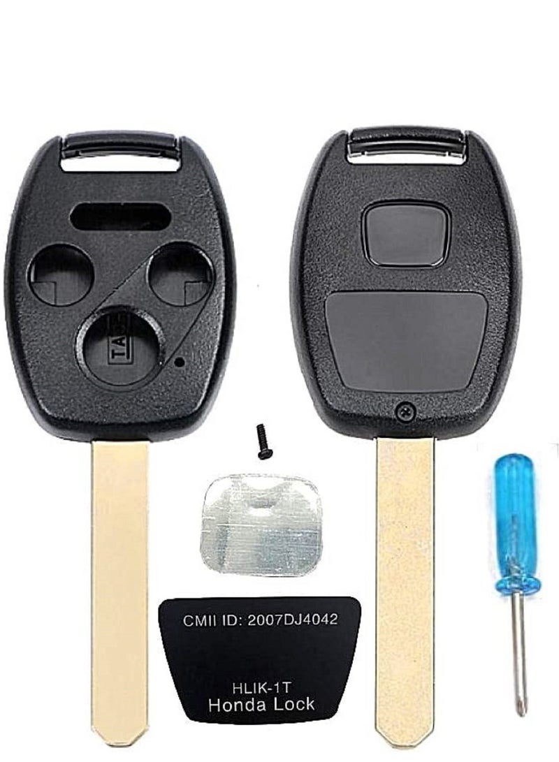 althiqahkey 3+1 4 Buttons Car Key Case Shell Remote Fob Cover for Honda 2010-2011 Accord Crosstour / 2006-2011 Civic / 2007-2013 CR-V / 2011-2015 CR-Z / 2009-2013 Fit / 2011-2014 Odyssey - Image 1