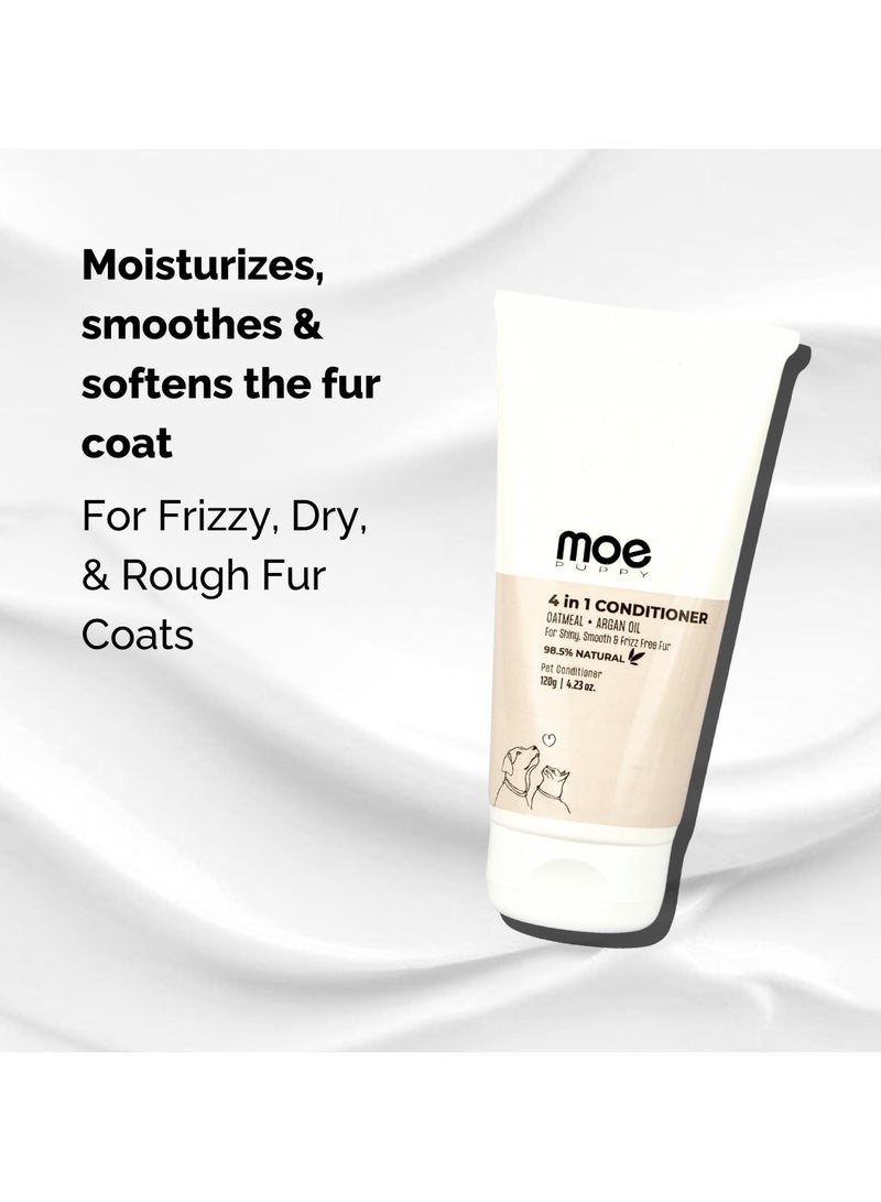 Moe Puppy Moe Puppy Moisturizing 4-in-1 Pet Conditioner with Oatmeal, Coconut Oil, Shea Butter, Argan Oil, 120g  - Image 3