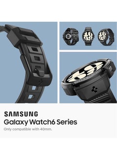 Spigen Rugged Armor Pro for Samsung Galaxy Watch 6 40mm Case Cover with Band (2023) - Black  - Image 2