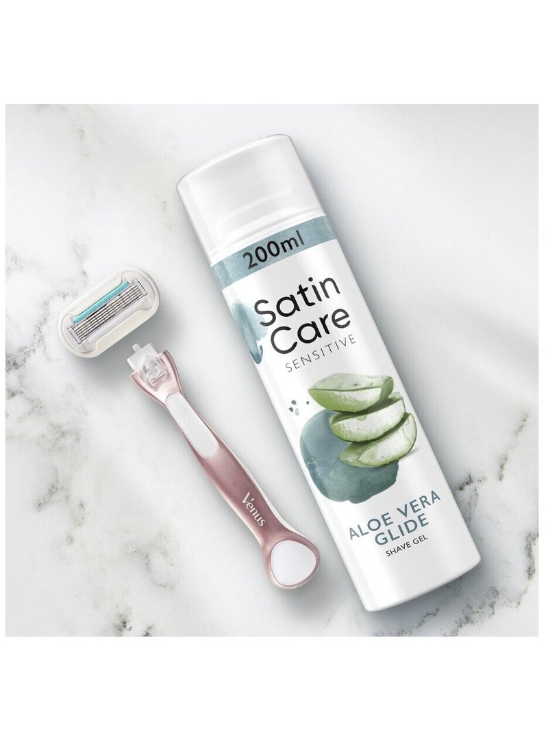 Gillette Pack Of 2 Gillette Satin Care Shave Gel With Aloe Vera For Sensitive Skin 200ml - Image 4