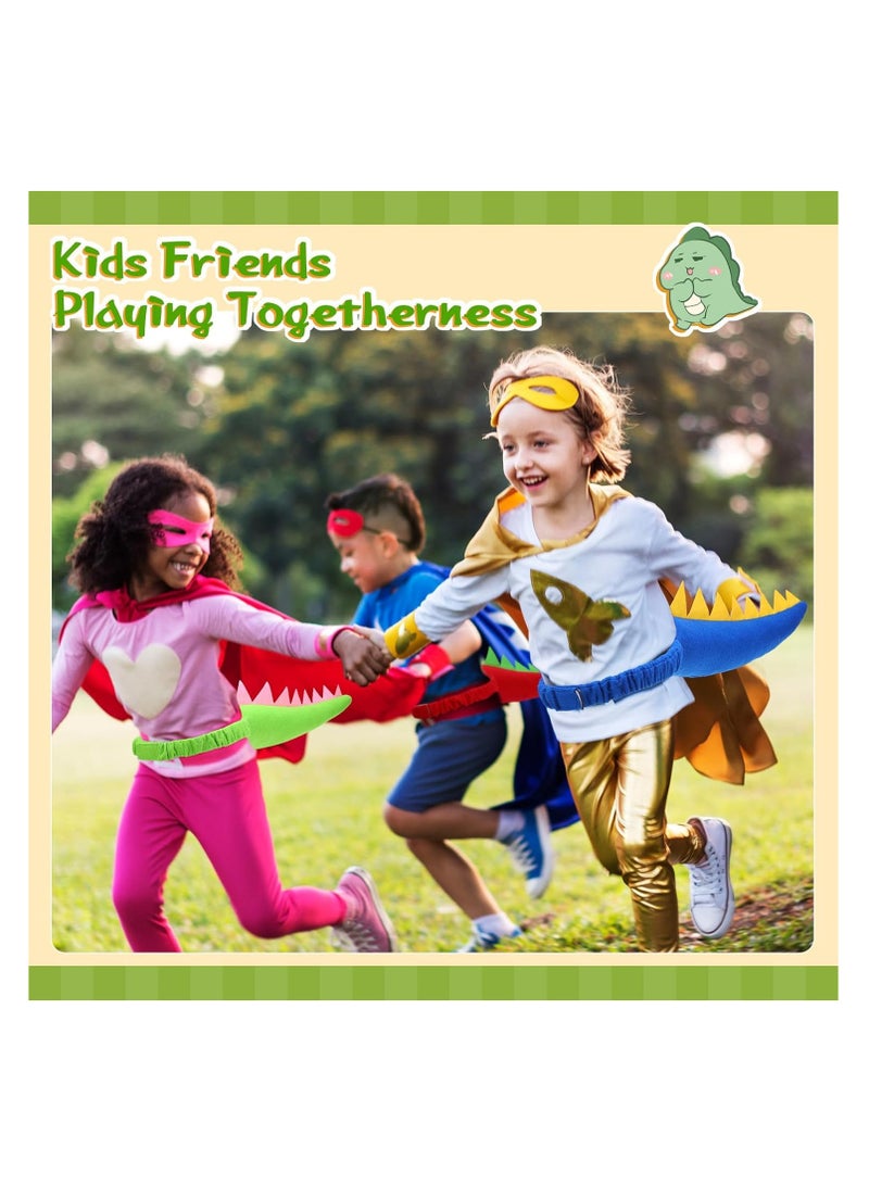 SOLARAE مجموعة ذيول الديناصورات 12 قطعة، ذيول ديناصور قطنية للأطفال، زي ديناصور، ذيول حيوانات بموضوع التنين، إكسسوارات زي، أدوات أداء، لحفلات تنكرية للبنات والأولاد والبالغين - Image 2