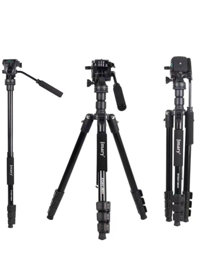 Jmary JMARY KT285+NB50 Extendable Height Tripod Stand with Hydraulic Head – Black - Image 1