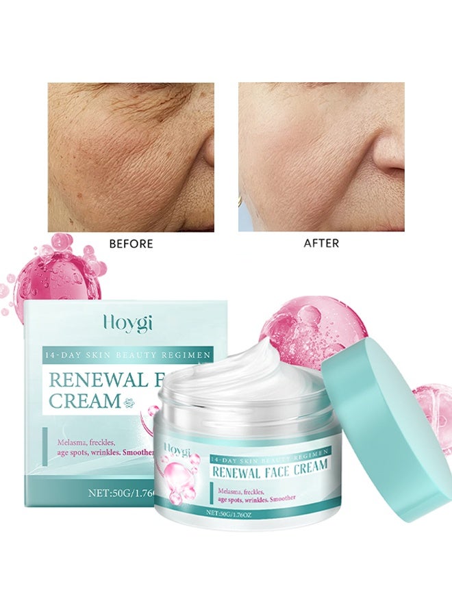 Hoygi 14-Day Skin Beauty Regimen,  Renewal Face Cream, Anti-Wrinkle Skin Repair Face Cream, Brightening Facial Cream, Dark Spots Cream,Face Wrinkle Cream for All Skin Types 50g - Image 1