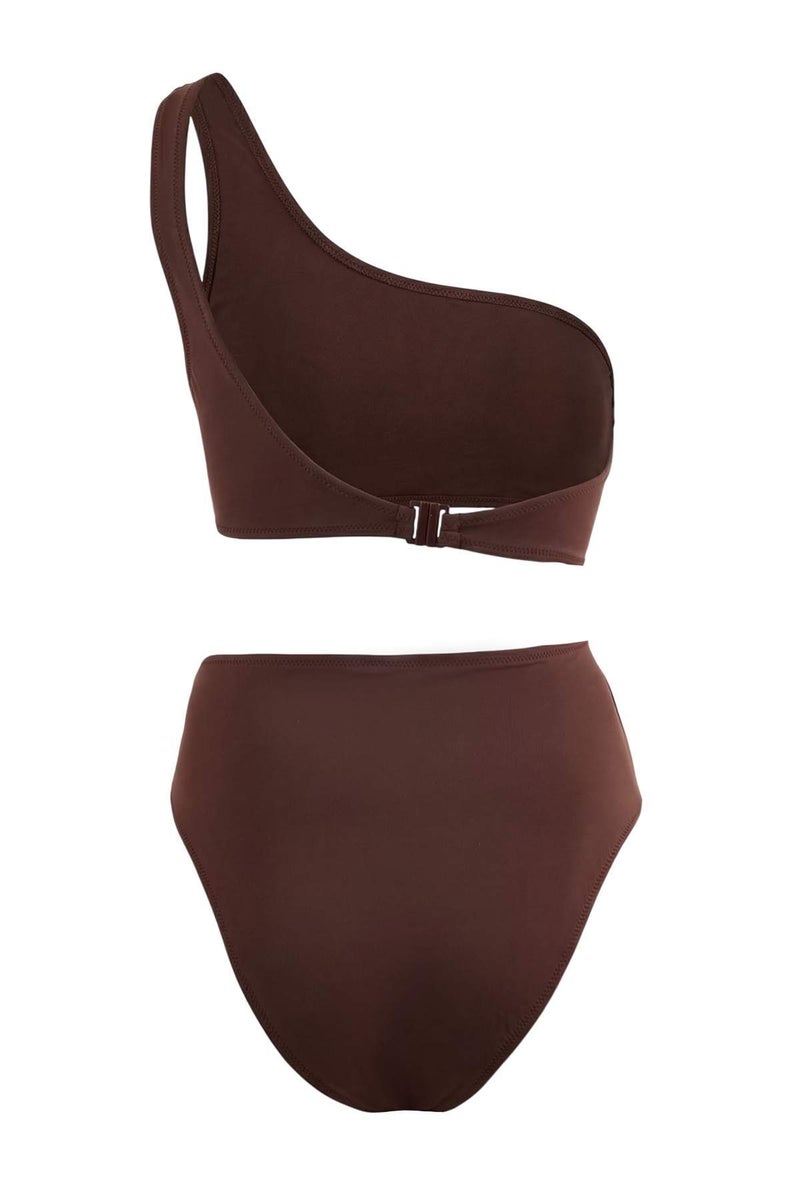 trendyol Brown One-Shoulder Brazilian Mayokini with Accessories Tbess25My00008 - Image 5