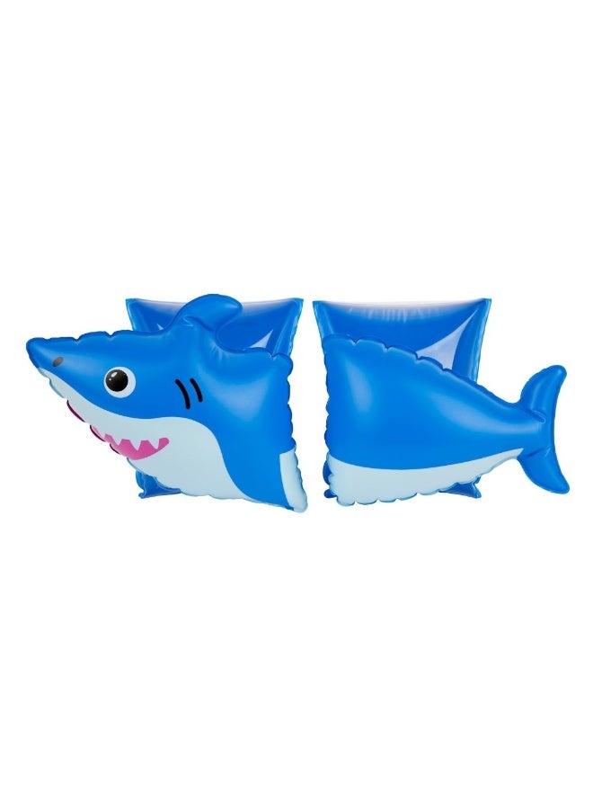 Trishi Coconut Grove Inflatable Arm Bands for Kids Swimming – Adjustable Swim Floaties, Safety Arm Floats for Toddlers & Children, Durable PVC Water Wings for Pool & Beach Use (FINN SHARK) - Image 1