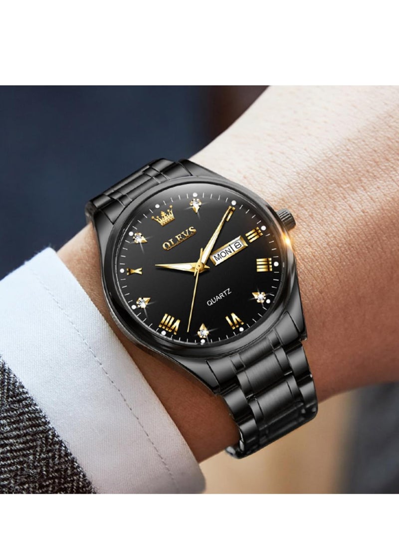 أوليفز ساعات رجالية كوارتز انالوج بعقارب من الستانلس ستيل مقاومة للماء 5563 - Image 3