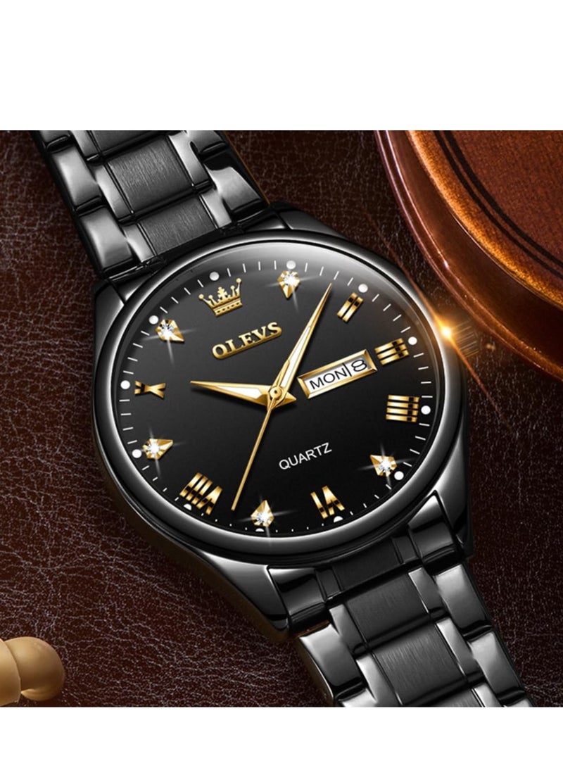 أوليفز ساعات رجالية كوارتز انالوج بعقارب من الستانلس ستيل مقاومة للماء 5563 - Image 4