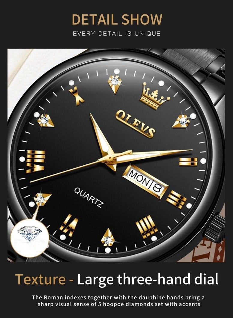 أوليفز ساعات رجالية كوارتز انالوج بعقارب من الستانلس ستيل مقاومة للماء 5563 - Image 5