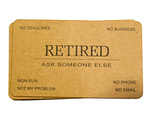 RXBC2011 Retired Business Cards Kraft paper Funny Retirement Gift (Pack of 50/No Case) For Retired Men Women Coworkers Employees Boss Friend Colleague - Image 2