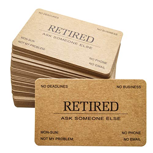 RXBC2011 Retired Business Cards Kraft paper Funny Retirement Gift (Pack of 50/No Case) For Retired Men Women Coworkers Employees Boss Friend Colleague - Image 1