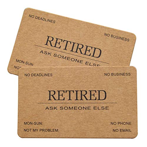 RXBC2011 Retired Business Cards Kraft paper Funny Retirement Gift (Pack of 50/No Case) For Retired Men Women Coworkers Employees Boss Friend Colleague - Image 3