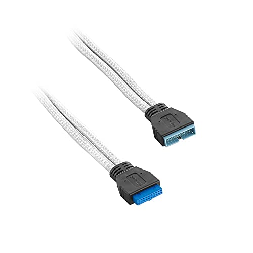 CableMod ModFlex Sleeved Internal USB 3.0 (White, 50cm) - Image 2