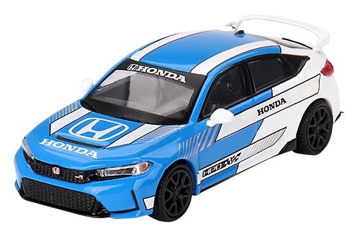 Mini GT Models True Scale Miniatures Model Car Compatible with Honda Civic Type R #3 2023 Pace Car Blue 1/64 Diecast Model Car Mini GT MGT00753 - Image 4