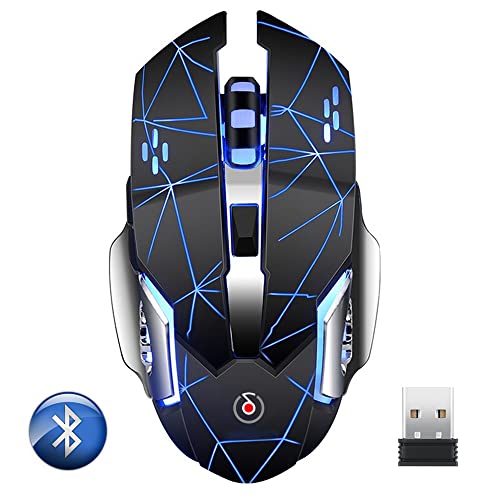 Offbeat® Alpha Bluetooth 5.1 + 2.4 Ghz Wireless Gaming Mouse, 7D Buttons Mouse, 3 DPI Modes 1600:2400:3200 mice for ipad, Mac Book, Tablet, PC, Smart TV - Image 2