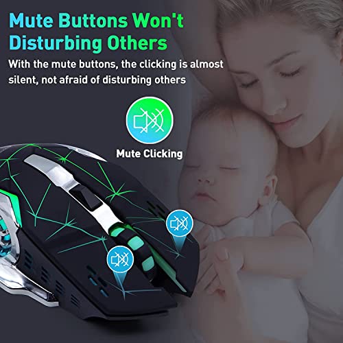 Offbeat® Alpha Bluetooth 5.1 + 2.4 Ghz Wireless Gaming Mouse, 7D Buttons Mouse, 3 DPI Modes 1600:2400:3200 mice for ipad, Mac Book, Tablet, PC, Smart TV - Image 5