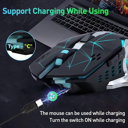 Offbeat® Alpha Bluetooth 5.1 + 2.4 Ghz Wireless Gaming Mouse, 7D Buttons Mouse, 3 DPI Modes 1600:2400:3200 mice for ipad, Mac Book, Tablet, PC, Smart TV - Image 4