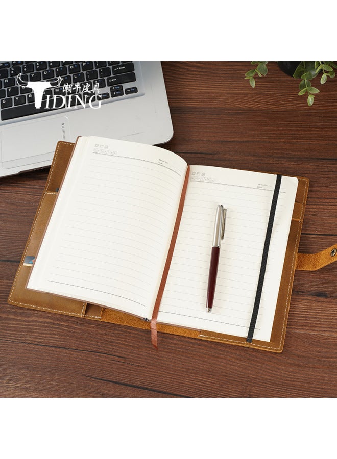 Tide Cow/tiding Loose-leaf Notepad Genuine Leather Hand Ledger Cowhide Notebook Core Removable Replacement Hand Ledger Gift Custom Logo - Image 3
