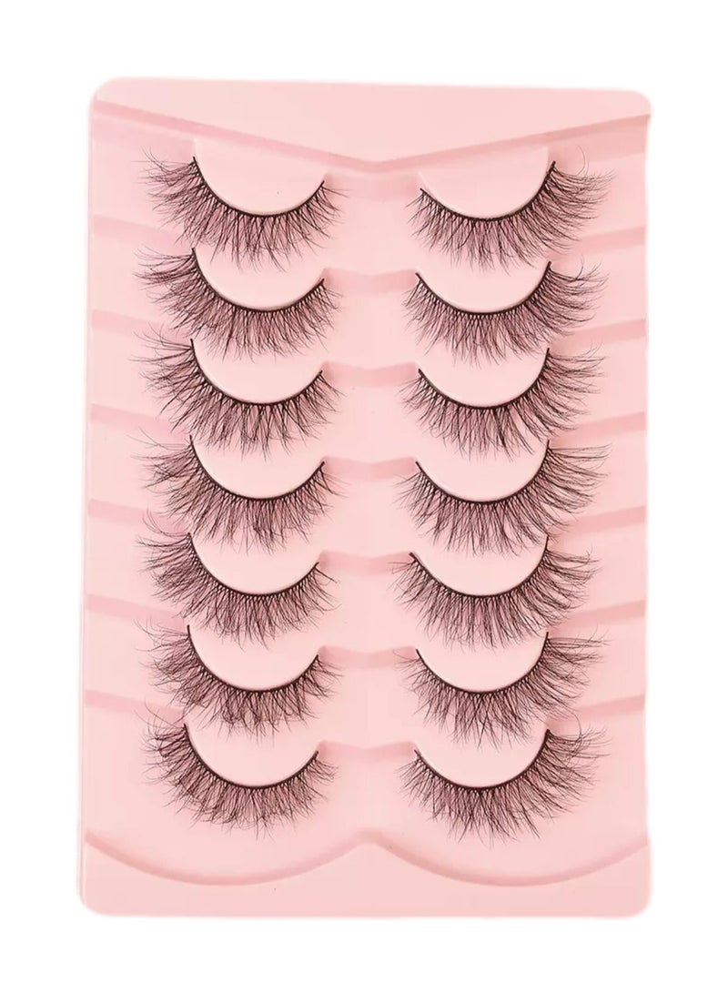 جولي رموش صناعية ناعمة ورقيقة، رموش صناعية ناعمة ورقيقة، رموش صناعية لإطالة الرموش الاصطناعية، رموش صناعية من قطعة واحدة سوداء جذعية سوداء، رموش صناعية متعددة الطبقات سميكة ومتعرجة وديناميكية. - Image 1