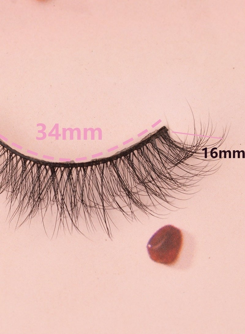 جولي رموش صناعية ناعمة ورقيقة، رموش صناعية ناعمة ورقيقة، رموش صناعية لإطالة الرموش الاصطناعية، رموش صناعية من قطعة واحدة سوداء جذعية سوداء، رموش صناعية متعددة الطبقات سميكة ومتعرجة وديناميكية. - Image 3