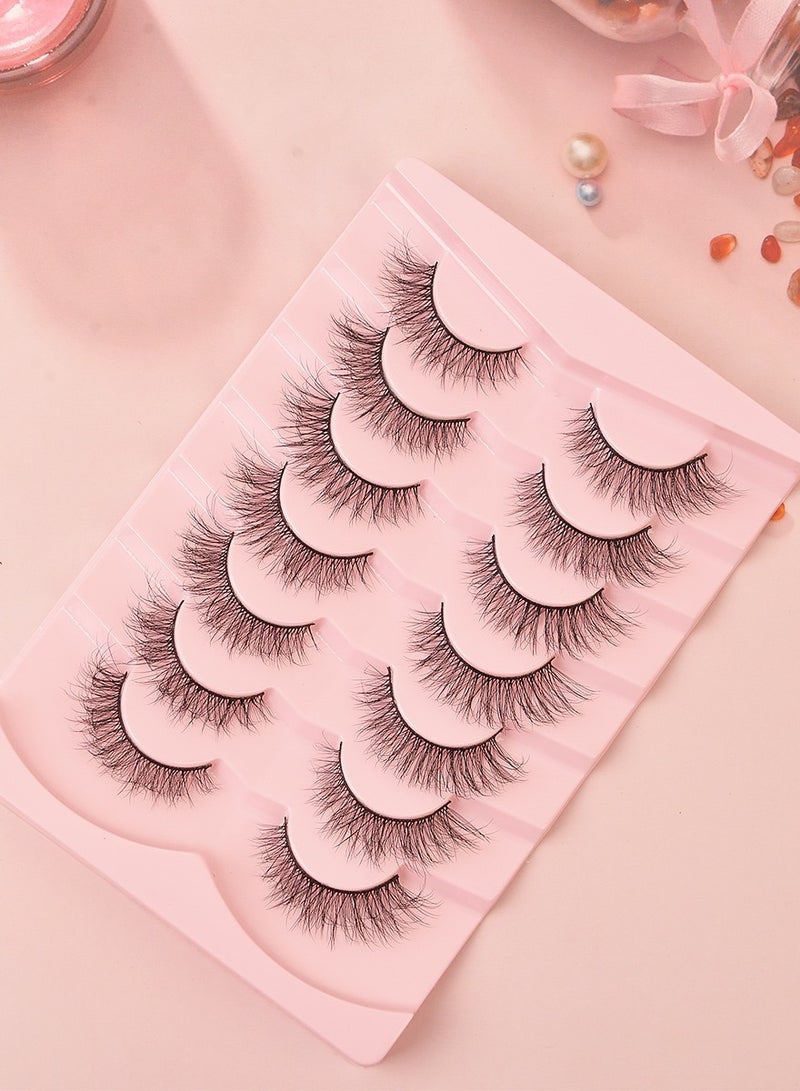 جولي رموش صناعية ناعمة ورقيقة، رموش صناعية ناعمة ورقيقة، رموش صناعية لإطالة الرموش الاصطناعية، رموش صناعية من قطعة واحدة سوداء جذعية سوداء، رموش صناعية متعددة الطبقات سميكة ومتعرجة وديناميكية. - Image 4