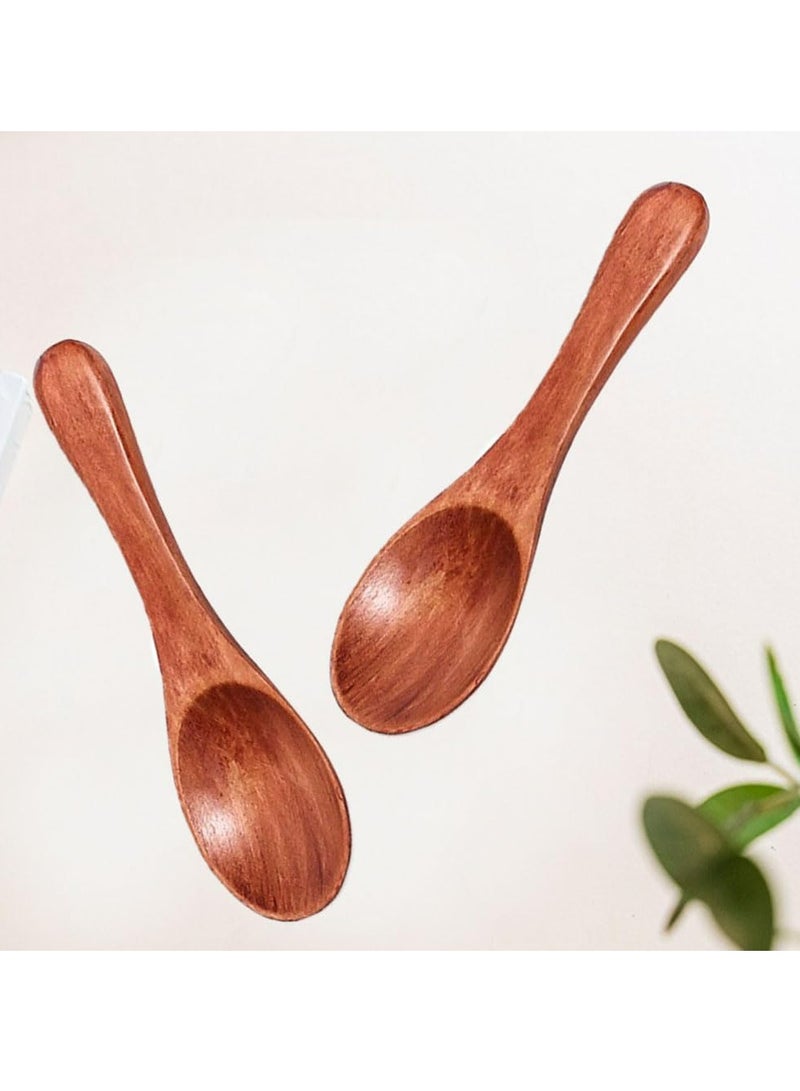 Oasisgalore 10-Pack Small Wooden Spoons Wood Honey Teaspoon for Kitchen Seasoning Oil Coffee Tea Sugar - Image 3