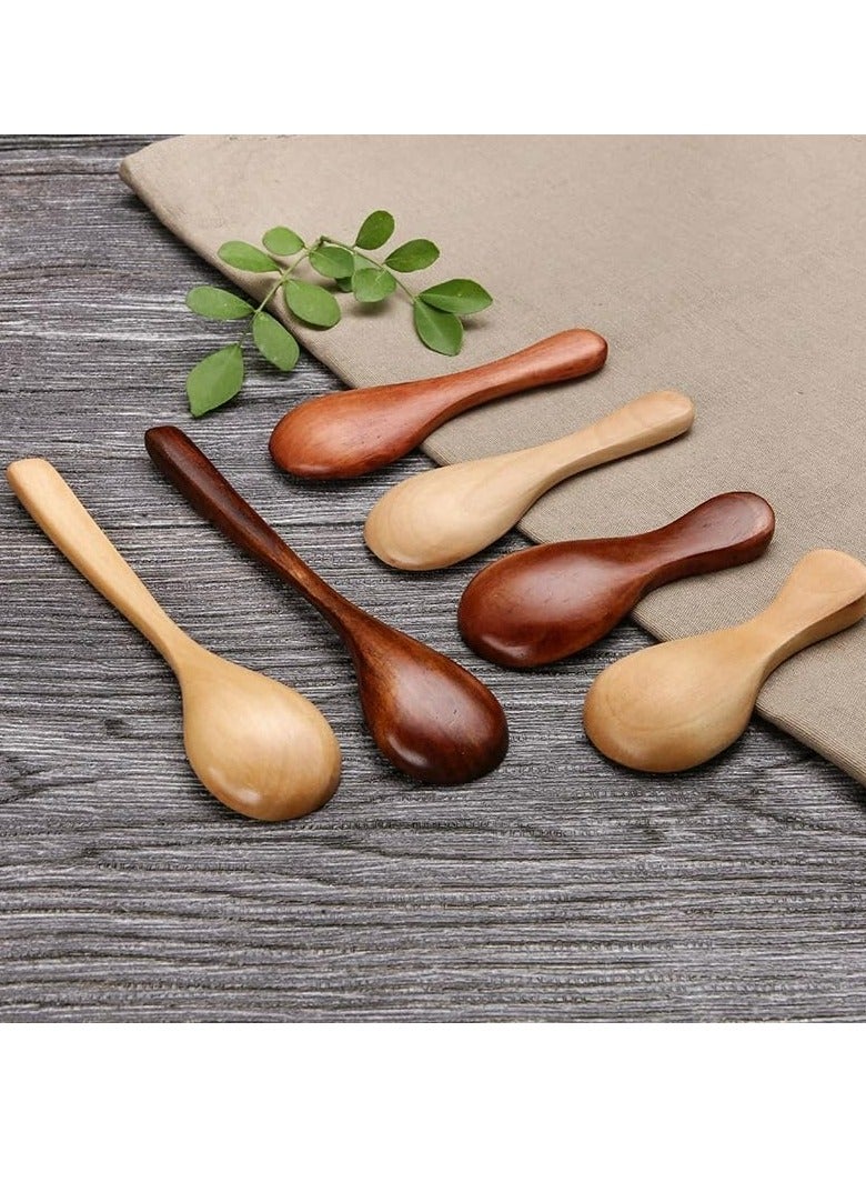 Oasisgalore 10-Pack Small Wooden Spoons Wood Honey Teaspoon for Kitchen Seasoning Oil Coffee Tea Sugar - Image 5