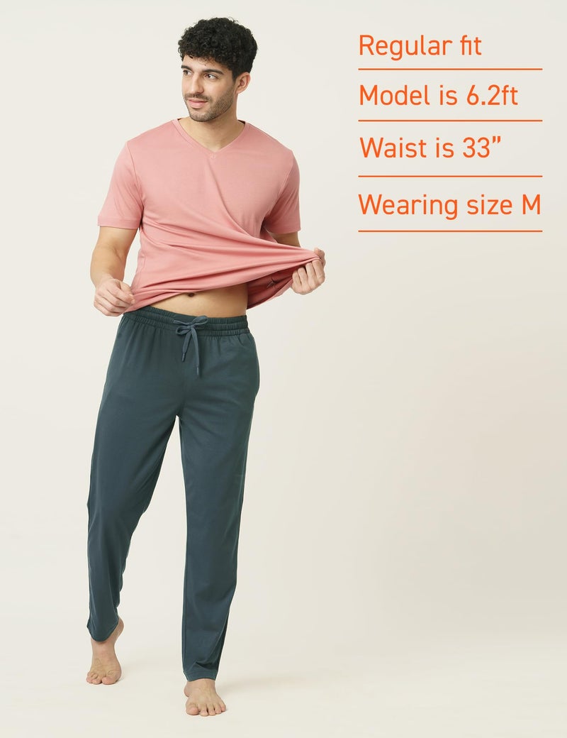DAMENSCH Mens Regular Fit Statement Jersey Track Pants| Soft Prima Jersey Track Pant for Men-Pack of 1-Grey Green-XL - Image 3