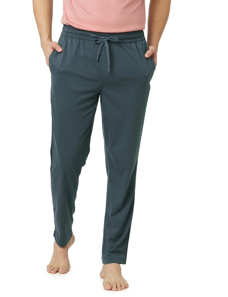 DAMENSCH Mens Regular Fit Statement Jersey Track Pants| Soft Prima Jersey Track Pant for Men-Pack of 1-Grey Green-XL - Image 1