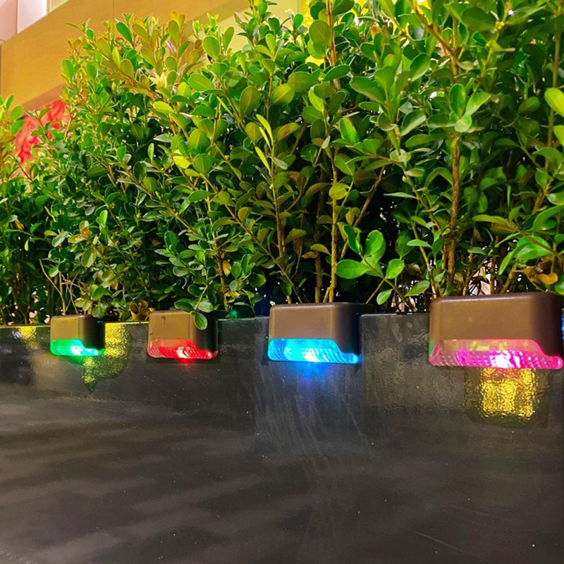 4PCS Outdoor Solar Stair Lights Waterproof LED Yard Decor Wall Fence Rail Staircase Step Lights, Energy-saving, Durable, Ideal for Home Garden Pathway - Image 2