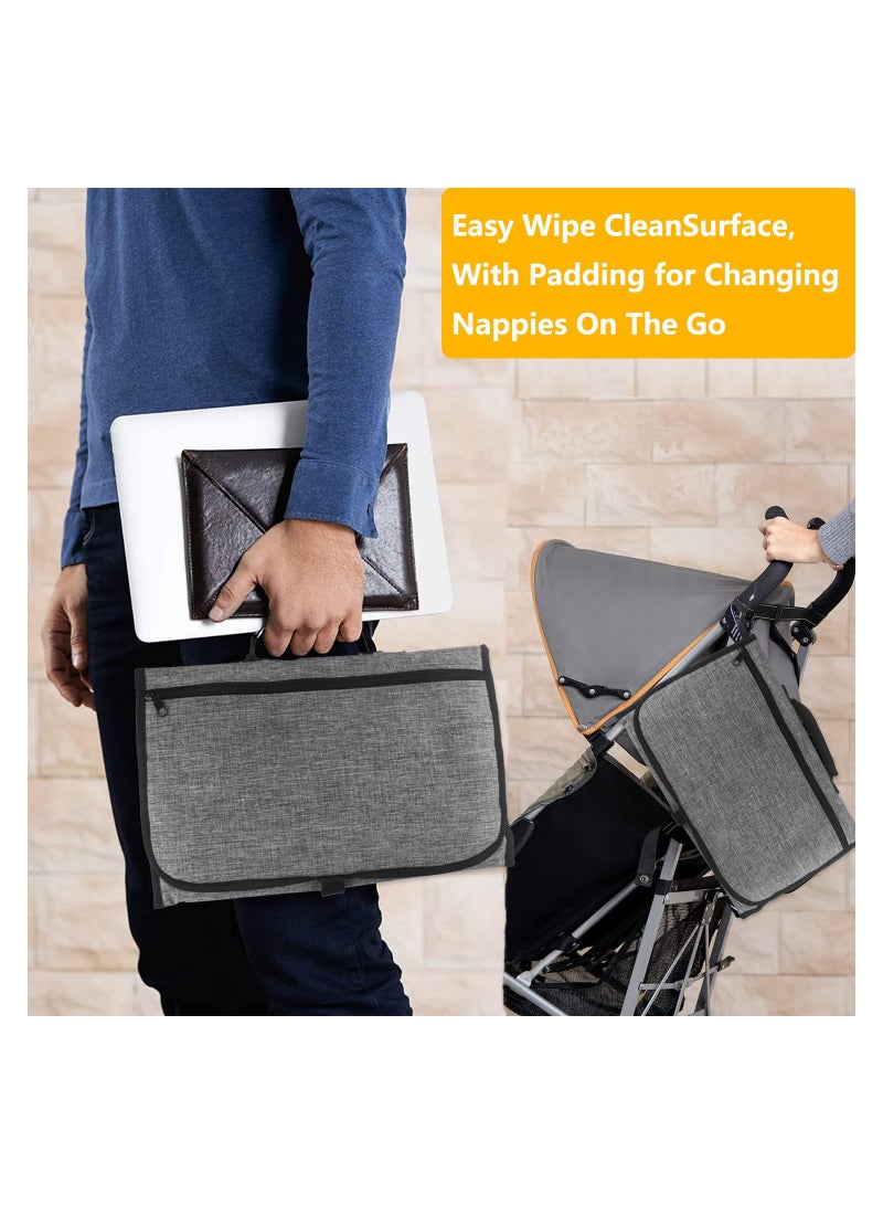 SOLARAE Portable Changing Mat, Baby Travel Changing Mat, Foldable Waterproof Diaper Nappy Pad with Storage Pockets, Lightweight Changing Pad with Memory Foam Headrest, Multifunctional Baby Changing Table - Image 5