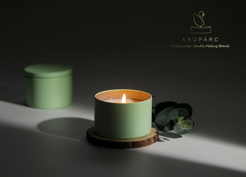 Aroparc Candle Tins with Lids, 3 Wicks Candle Jars 14oz/420ml Candle Containers 12 Pack Seamless Bulk Candle Containers for Candle Making Supplies Wholesale Empty Candle Jars - Mint - Image 5