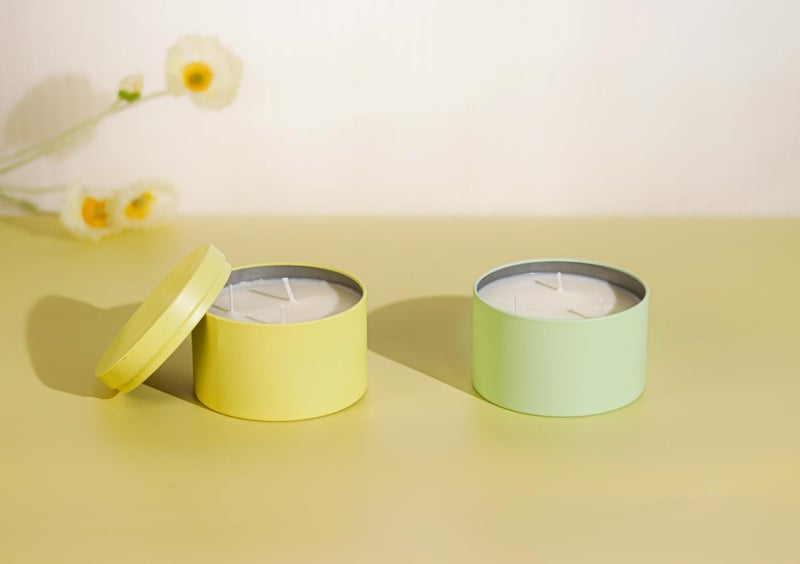 Aroparc Candle Tins with Lids, 3 Wicks Candle Jars 14oz/420ml Candle Containers 12 Pack Seamless Bulk Candle Containers for Candle Making Supplies Wholesale Empty Candle Jars - Mint - Image 4